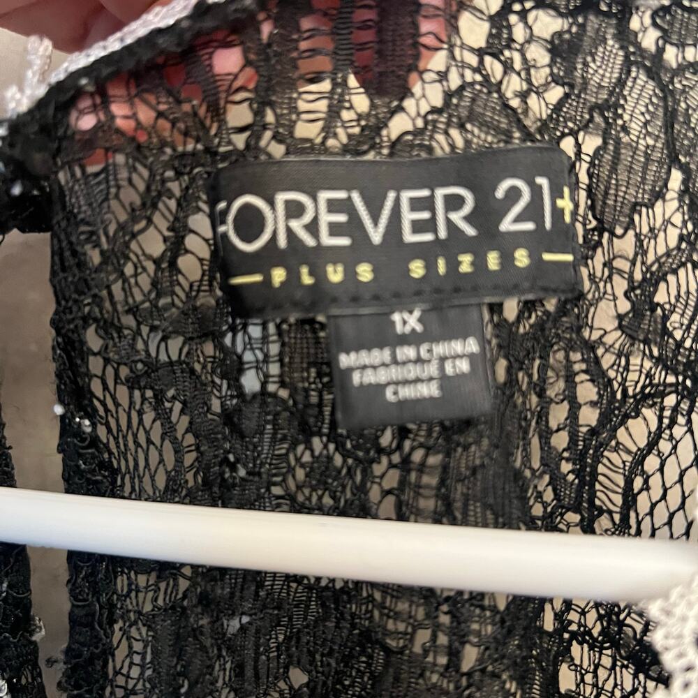 Vintage Forever 21 Black Lace Peplum Babydoll Tank Top Goth Coquette Plus Sz 1X - Picture 6 of 11